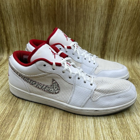Nike Air Jordan 1 Phat Low Men's Size 14 White Elephant Print Shoes 338145-113 - Picture 1 of 10